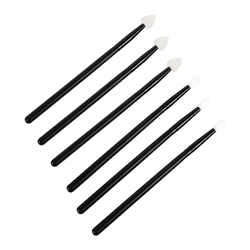 DEARMAMY 6 Pinceles Para Labios Sombras De Ojos Aplicadores De Maquillaje Portátiles Para Rostro Cosméticos De Plástico Negro