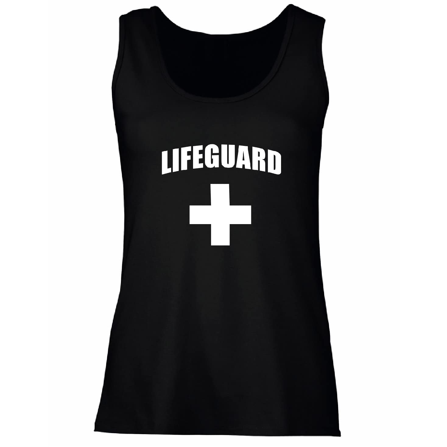 lepni.me Women's Tank Top Lifeguard White or Red Cross