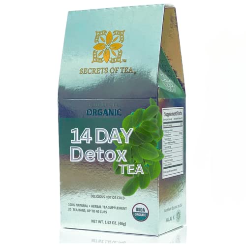 Secrets Of Tea Detox Tea with Cinnamon & Moringa Tea with 100% Organic Biodegradable Sachets - Up to 40 Servings - 20 Count(1 Pack)