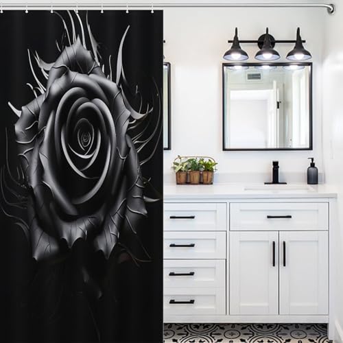 Rideau de douche rose en polyester pour éviter les moisissures et projections