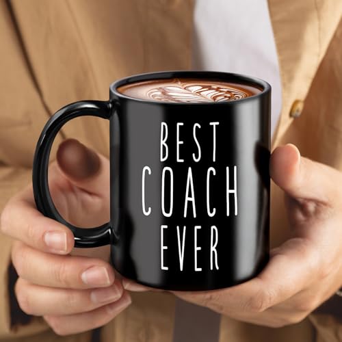 Taza negra Best Coach Ever cerámica 11 oz miniatura 4