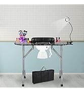 LEIBOU Professionele 35''L Draagbare & Opvouwbare Geventileerde Schoonheid Manicure Tafel Nail Technicus Bureau W...