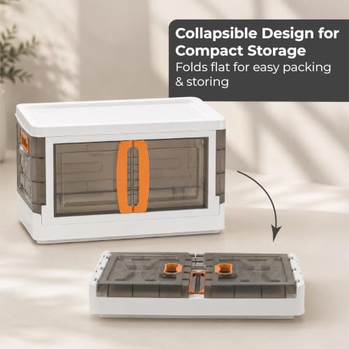 Image of Lifelong Foldable Storage Box with Top Opening & Front Double Door Design | Stackable Multipurpose Organizer for Clothes, Blankets, Bedding, Toys & Books | Ideal for Wardrobe, Closet, Bedroom