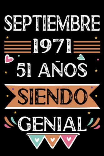 CUADERNO, septiembre 1971, 51 Años Siendo Genial: 51 años. Libro de visitas, cuaderno, 110 páginas de felicitaciones, idea de regalo, regalo Para la esposa, novia, mujer, La madre