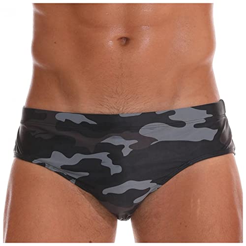 KPPONG Slips de Bain Homme Sexy Mini Shorts de Bain 3D Imprimé Respirant Charme String, Soldes Casual Confortable Maillot de Bain