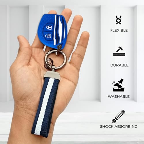 Image of Keycept Tristar Key Cover for Suzuki Swift, Dzire, Ertiga, Baleno, Grand Vitara, Celerio, WagonR, Brezza, Scross, Fronx, Jimny, Ignis (2 Button Remote Key )(Type 7, Blue)