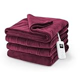 Sunbeam Microplush Heated Blanket, Full, Garnet, BSM9BFS-R310-16A00