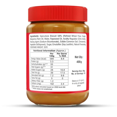 Image of Boni Speculoos Creamy Biscuit Spread - 400g | Caramelised Biscuit Spread | Made in Belgium | Vegan | For Bread & Snacks (Pack of 1)