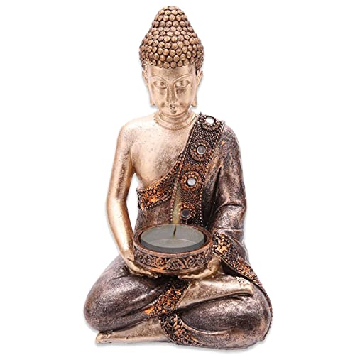 mtb more energy Deko Teelichthalter ''Golden Buddha'' - sitzender...