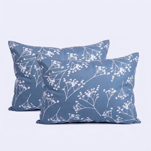 Image of Skyla Bedsheet for Double Bed| King Size 400 TC Cotton| 108 * 108 Inch Bedsheet|King Size Bedsheet with 2 Pillow Covers(Snow Flakes)