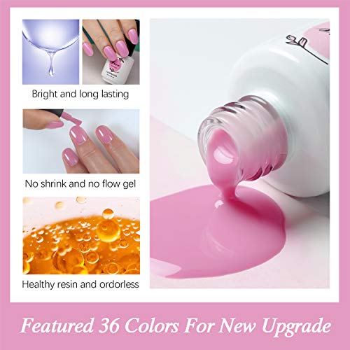 LACOMCHIR Gel Nagellack Set 8ml x 6 Farben LED Farbgel Kit Klassisch Nude Shellac Gellack Semi Permanentes Soak Off Gel… – Bild 7