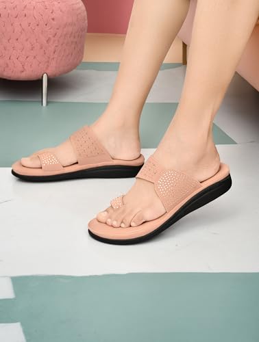 Image of HEALTH FIT EXTRA SOFT Women's Comfortable Memory Foam Doctor Slippers /Flip-Flops|Fashionable Casual & Stylish|Lightweight & Breathable|Outdoor Synthetic Casual Chappals Sandals Ladies & Girls HF24
