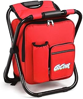 Goplus 3 in 1 Backpack Cooler Chair, Folding Camping Chair, Multifunction Collapsible Camping