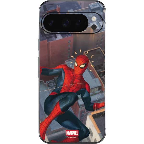 Skinit Decal Phone Skin Compatible with Google Pixel 9 Pro - Officially Licensed Marvel Spiderman Spidey Sense Design