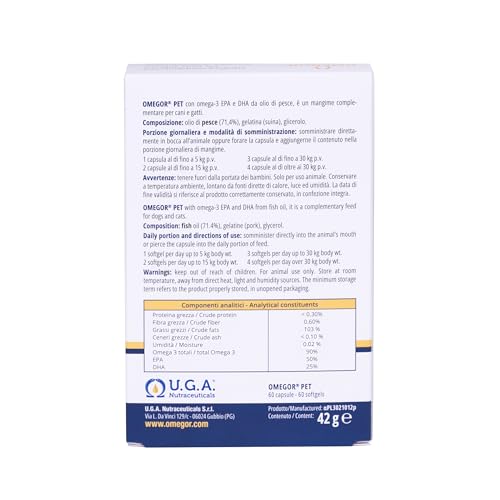 Omegor Pet - Complément Oméga-3 pour Chiens et Chats avec EPA et DHA à partir d'Huile de Poisson Purifiée de Très Haute Qualité - pour la santé du Pelage et des articulations de Votre Animal. – Image 3