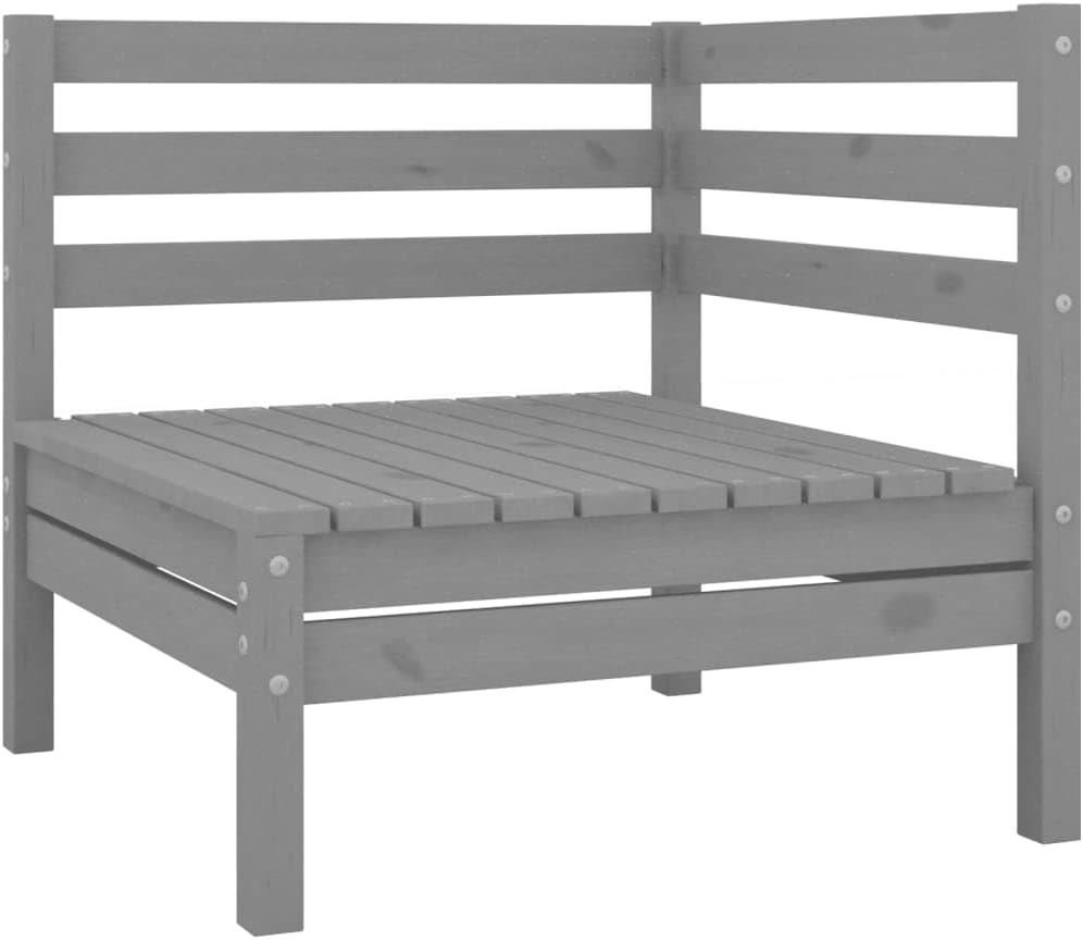 Patio Corner Sofa,Combination Corner Sofa Corner Sofa Combination Outdoor All Weather Use for Terrace,Deck,Balcony,Garden,Lawn Gray Solid Pinewood