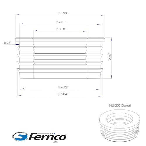 Fernco P44U-405 4-in. Service Weight Cast Iron Hub to 4-in. Sch. 40 PVC Compression Donut, 2-Pack by Fernco - Used condition - Image 5
