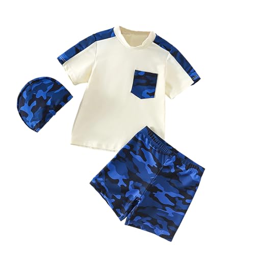 Maillot de bain une pièce garçon avec bonnet short coloré pour enfant