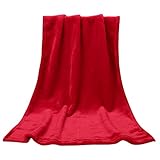 Babydecke Weich Bequem Leicht Flanell Decke für Baby dünne Decke einfarbig Kuscheldecke klein Fleecedecke Baby-Überwurfdecke für Jungen, Kleinkinder, Kinderbett, Kinderwagen 45 x 65 cm (Rot)