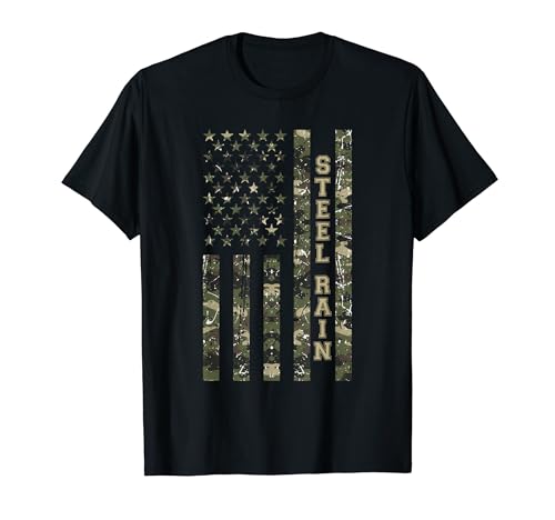 Steel Rain Distressed USA Flag Patriotic Camo Design T�V���c