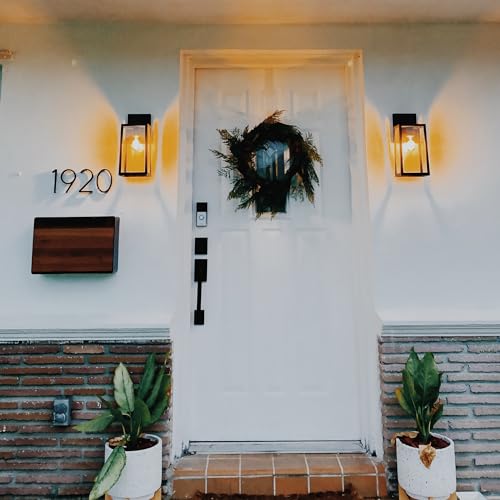 HASWARE Schwebendes Hausnummernschild: 5 Zoll (12cm) modernes Türschild – auffällig für Straßennummern (4, Schwarz)