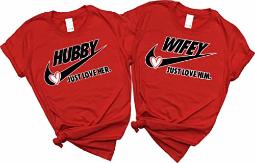 Hubby Wifey Love Couples Matching Valentine's Love Git Vacation Shirt Tee3