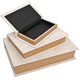DECOR4SEASON Modern Faux Shagreen Leather Decorative Book Boxes Set of 3 - Wooden Book Shaped Hidden Storage Boxes for Home Decor, Coffee Table, Shelf Organizer, Secret Storage (13",10",8")