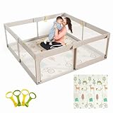 ベビーサークル プレイマット付き 150x150x65cm