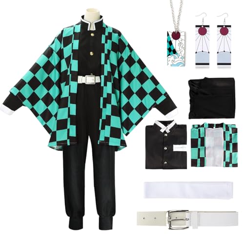 YYDSXK Cosplay Nezuko Tanjirou, Déguisement Kamado Nezuko Tanjirou Kochou Shinobu Mitsuri, Cadeau pour Enfants Adulte, Ensemble de Cape Kimono pour Carnaval Halloween