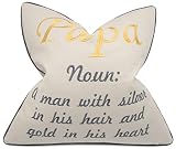 YugTex Papa Definition Embroidered Square Accent Throw Pillow Cover - Gift for Grandpa, Dad, Fathers