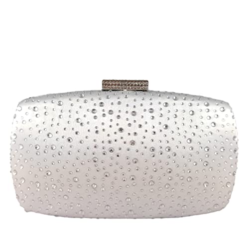 Image of Boutique De FGG Women's Crystal Clutch Evening Bag Bride Handbags for Wedding Party Diamond Rhinestone Clutch Purse,Mini,Mini