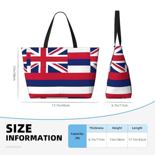 Grand sac fourre-tout imprimé hawaïen en noir avec grande capacité de rangement - 4