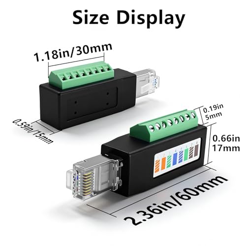 Conector terminal de tornillo RJ45 para solucionar roturas de cables en DVR y CCTV 6