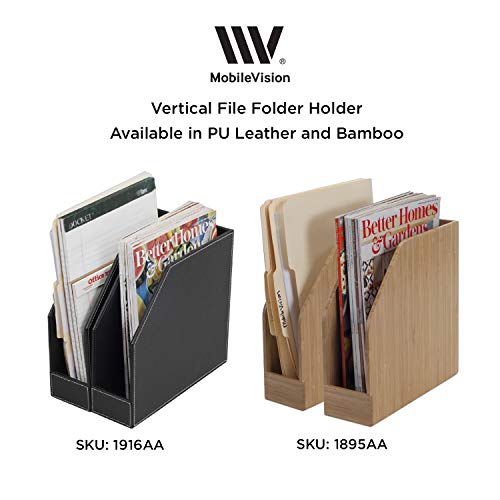 Bamboo Vertical File Folder Holder & Office Product Organizer, Store Files, Magazines, Notepads, Books And More, 2 Pack Combo Set #TOP5