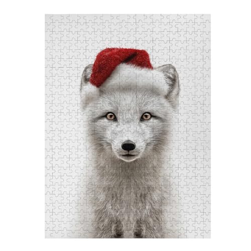 Rompecabezas de 500 piezas para adultos con diseño de zorro navideño y lógica familiar 3