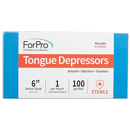 forpro professional collection senior tongue depressors large wax applicator sticks 634 senior sized sterile individually-wrapped 100-count34