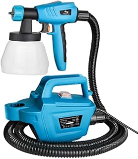Tilswall Paint Sprayer 800W, HVLP Electric Paint Gun 1100ML/Min with 2.5M Air Hose, 1300 ML Detachable Container, 3 Nozzle Sizes&3 Patterns High Power Painter for Furniture, Cabinet, Fence, Chair, Car