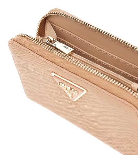 GUESS Laurel SLG Medium portefeuille beige zippé compact pour femme