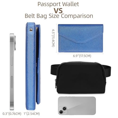 ZOPPEN Passport Holder Women/Men, Multi-purpose Rfid Blocking Travel Passport Wallet (Ver.4) Travel Essentials Tri-fold Document Organizer Holder, (#31 Honolulu Blue)