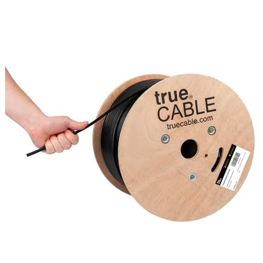 trueCABLE Cat6A Direct Burial, 1000ft, Waterproof, Outdoor Rated CMX, Black, 23AWG Solid Bare Copper, 750MHz, PoE++ (4PPoE), ETL Listed, Unshielded UTP, Bulk Ethernet Cable