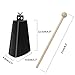 Soulmate Cowbell 5 inch Metal Steel Cow Bell Instrument Noise Makers Cowbell Hand Percussion Cow Bells with Handle Stick for Drumset