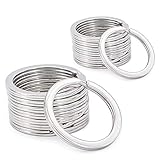 Round Flat Key Chain Rings, Metal Split Ring for Home Car Keys Organization 20pcs,Silver