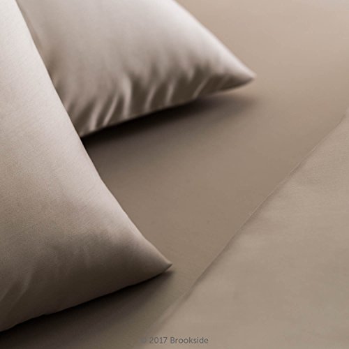 Brookside Blend Sheet Set-Wrinkle Resistant-Rich Cotton Look And Feel-Easy Care Fabric-Deep Pocket Design-Split Queen-Sandstone #TOP5