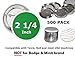 2.25 inch Round Back-Pin Buttons (500 Pack) Sets for Badge Making 2 1/4