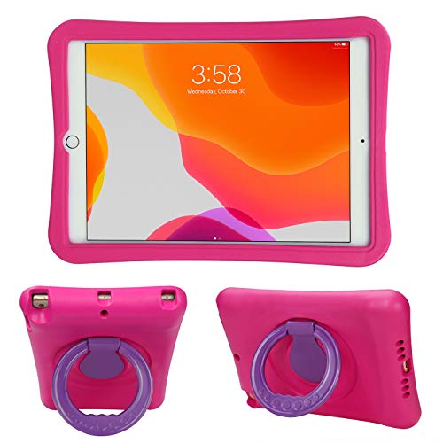 HDE iPad 8th Generation Case for Kids Rotating Shock Proof iPad Cover 7th Generation 10.2 - iPad 10.2 Kids Case with Handle Stand for 7th 8th Generation Apple iPad - Pink