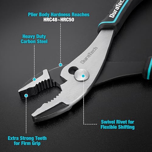 image for DURATECH 8 Inch Slip Joint Pliers, Pliers Tool with Comfortable TPR Ha
