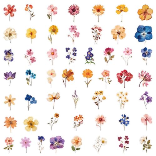 Image of Transparent Flora Scrapbook Stickers Aesthetic Flowers Stickers(200) | Transparent & Waterproof Sticker for Scrapbook Journal Water Bottle Kindle, DIY Crafts, Party Supplies