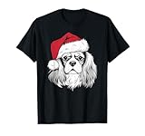cavalier santa su cavalier king charles spaniel natale maglietta