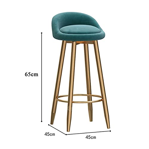 Tabourets hauts en velours 65 cm chaise de comptoir avec dossier lot de 2 - 7