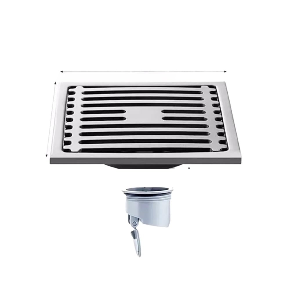 Sunrrafck Brilliance-Single 1Pc Stainless Steel Floor Drains Square Washing Machine Deodorant Drainer Shower Strainer Cover For Bathroom Toilet Accessories(Brilliance-Single)